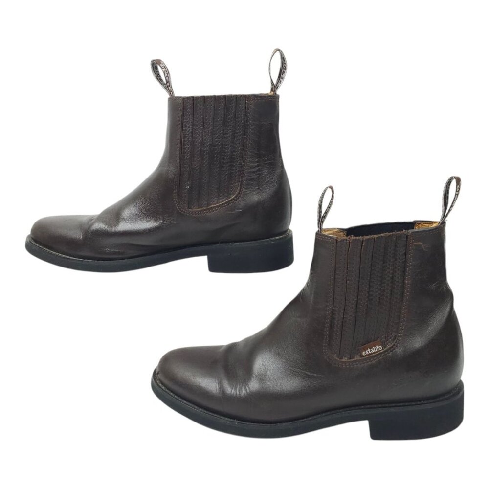 Establo Ankle Boot Mens Size US 8 Mex 27 EU 41 Pull On Brown Leather Style 555